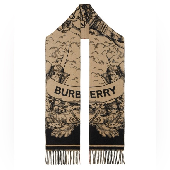 BURBERRY LONDON Large Check EKD Cashmere Reversible Fringed Edge Scarf Wrap - Picture 3 of 5